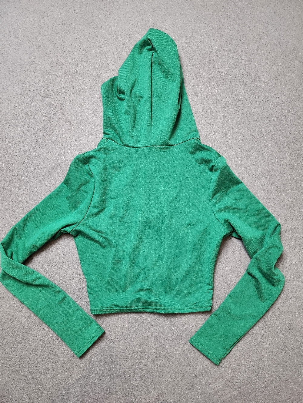 UK2LA Green Cropped Hoodie Top Sz Small - Picture 2 of 8
